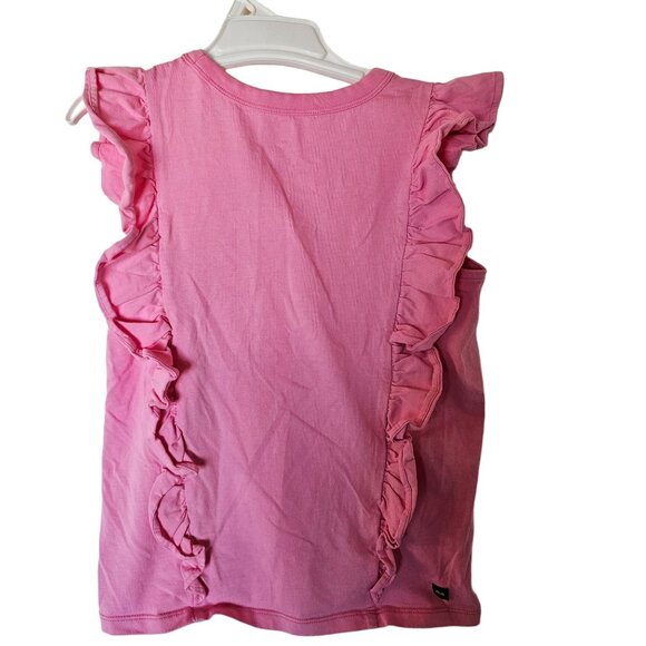 Tea Collection Short Sleeve Ruffle Knit Top Perennial Pink size 12 - Picture 7 of 8